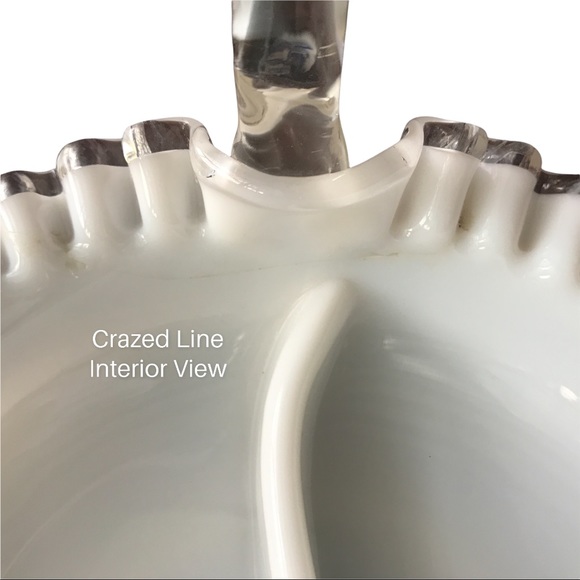 Vintage Fenton ‘Silver Crest’ Lot | Large Divided Basket and Candle Holder - Picture 8 of 12